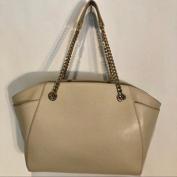 FURLA Julia Cream Beige Leather Tote Shoulder Bag - Picture 3 of 7